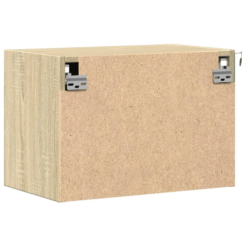 Lot de 2 tables de chevet murales avec lumières LED en bois d'ingénierie couleur chêne DEC036150