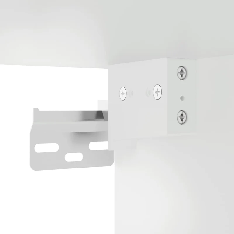 Lot de 2 tables de chevet murales avec lumières LED avec tiroirs en bois d'ingénierie blanc DEC036126