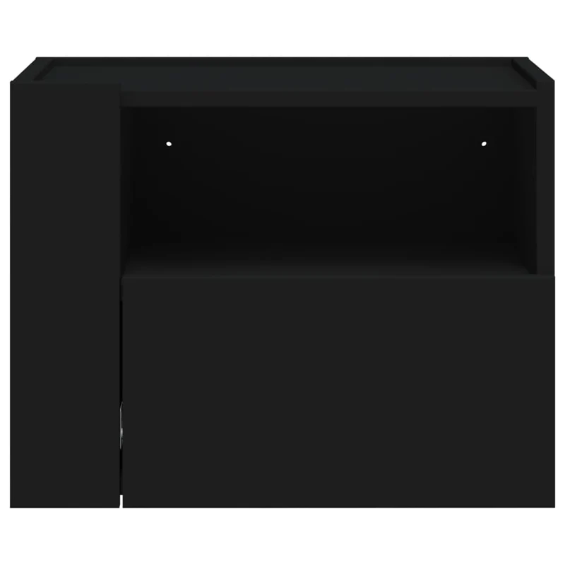 Lot de 2 tables de chevet murales avec tiroir et compartiment ouvert 45 x 30 x 35 cm bois d'ingénierie noir DEC036100