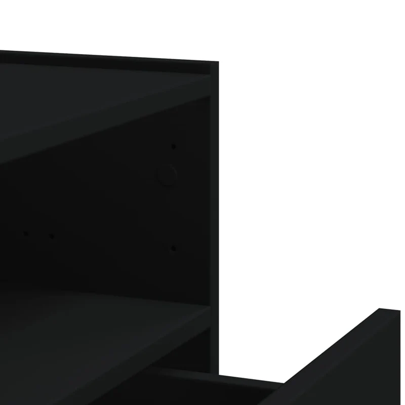 Lot de 2 tables de chevet murales avec tiroir et compartiment ouvert 45 x 30 x 35 cm bois d'ingénierie noir DEC036100