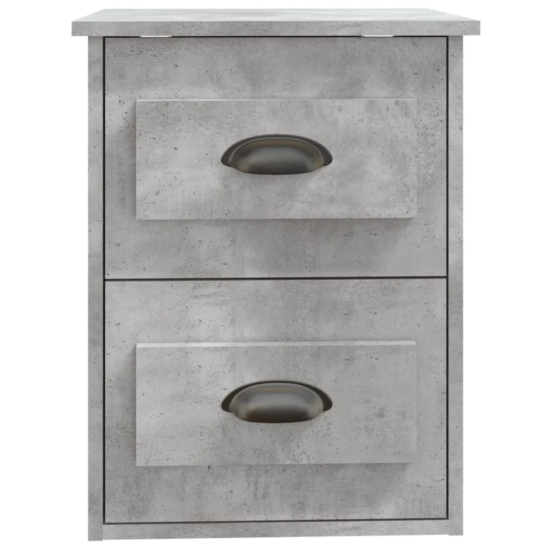 Lot de 2 tables de chevet murales avec deux tiroirs 41,5 x 36 x 53 cm bois d'ingénierie gris DEC036084