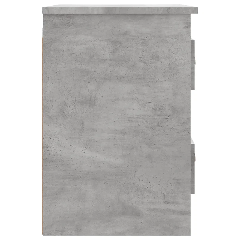 Lot de 2 tables de chevet murales avec deux tiroirs 41,5 x 36 x 53 cm bois d'ingénierie gris DEC036084