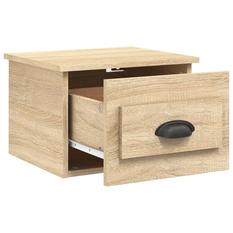 Lot de 2 tables de chevet murales avec tiroir 41,5 x 36 x 28 cm bois d'ingénierie couleur chêne DEC036070