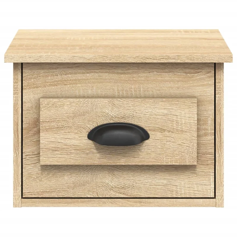Lot de 2 tables de chevet murales avec tiroir 41,5 x 36 x 28 cm bois d'ingénierie couleur chêne DEC036070