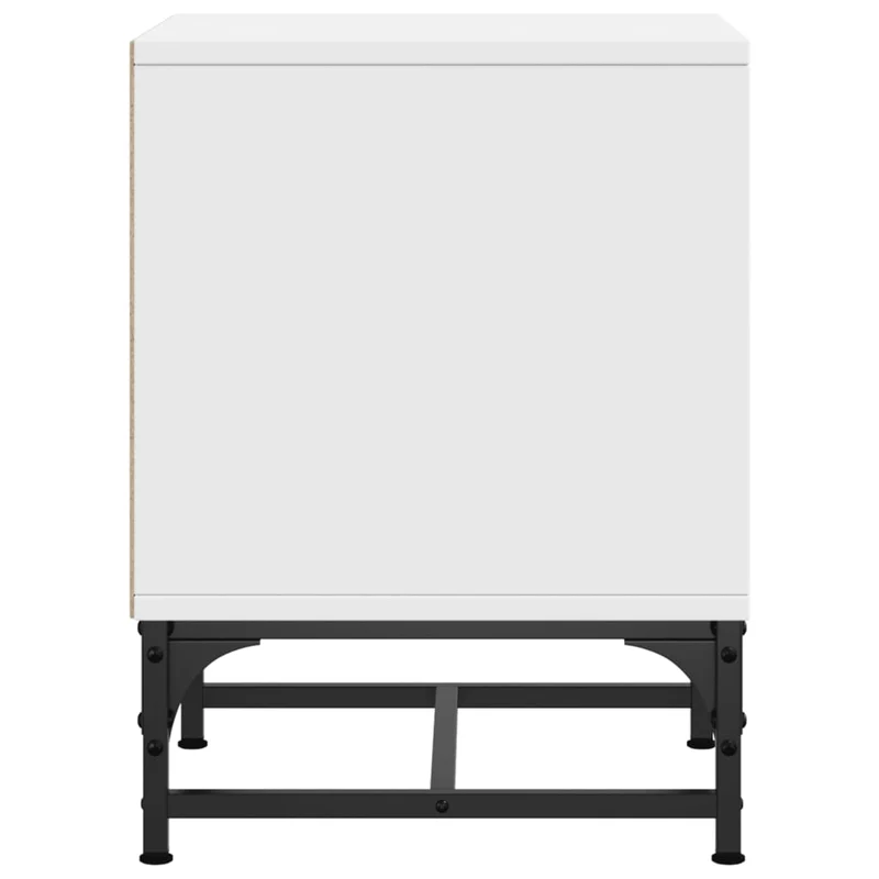 Lot de 2 tables de chevet avec porte vitrée 35 x 37 x 50 cm bois d'ingénierie blanc verre et acierDEC035961