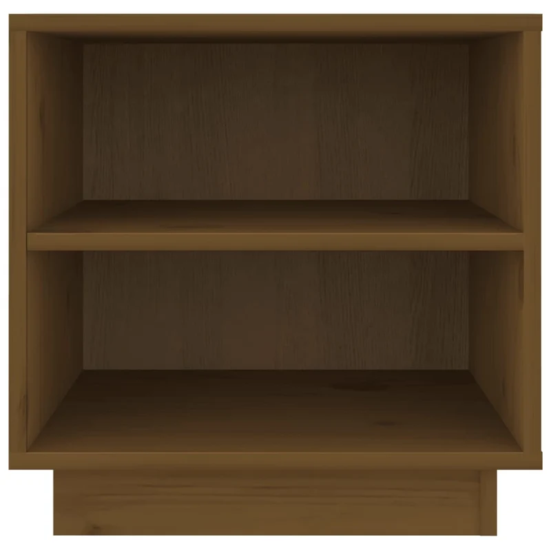 Lot de 2 tables de chevet avec étagères 40 x 34 x 40cm bois de pin couleur marron miel DEC035919
