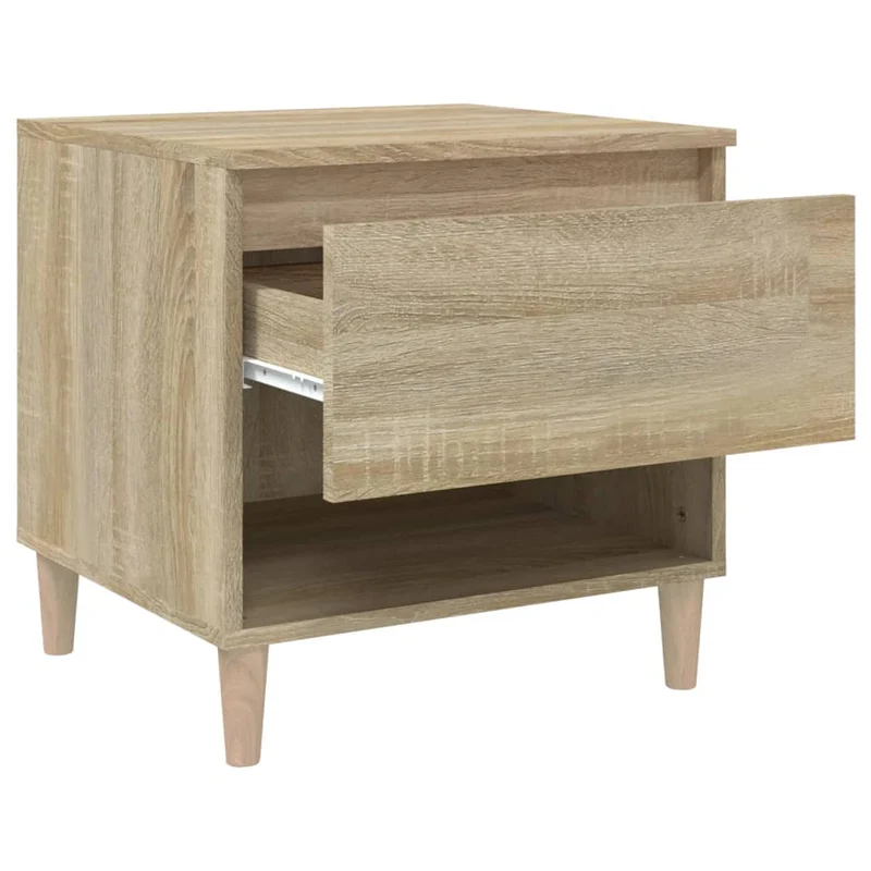 Lot de 2 tables de chevet avec tiroir 50 x 46 x 50cm bois d’ingénierie couleur chêne DEC035895