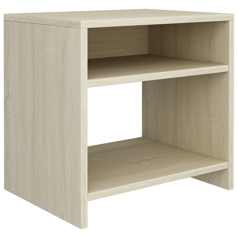 Lot de 2 tables de chevet avec compartiment ouvert 40 x 30 x 40cm bois d'ingénierie couleur chêne DEC035876