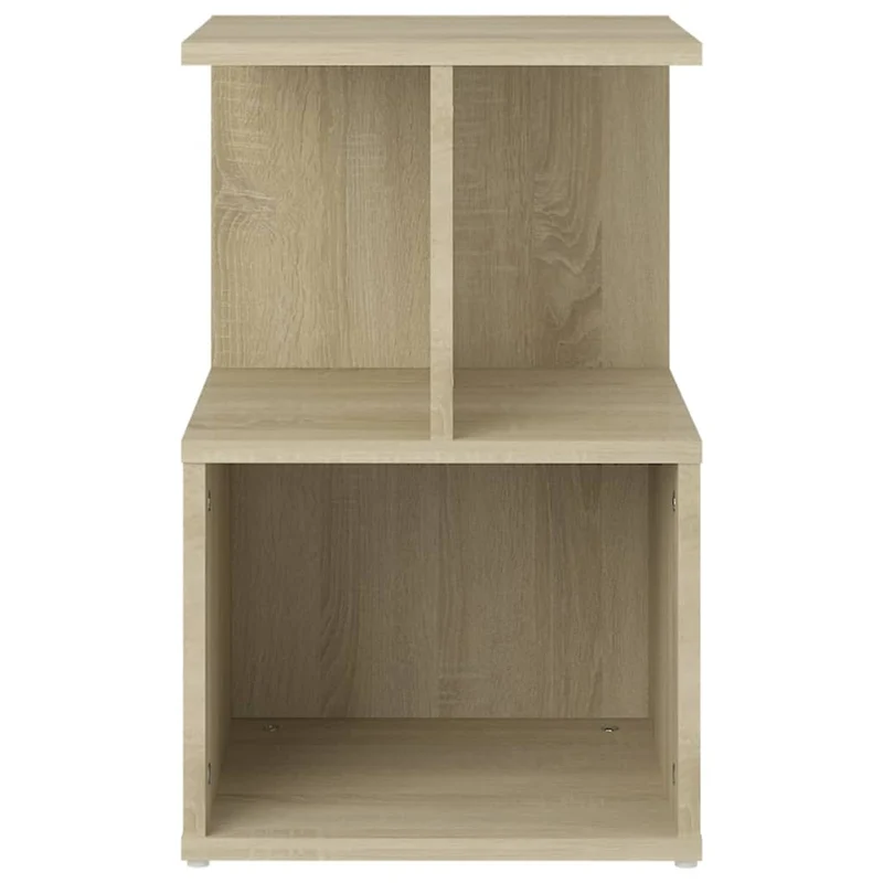 Lot de 2 tables de chevet avec étagères 35 x 35 x 55cm bois d'ingénierie couleur chêne DEC035872