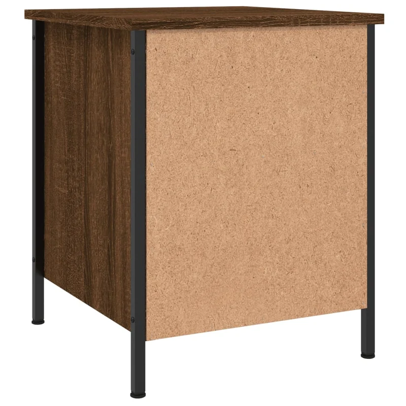 Lot de 2 tables de chevet avec tiroir et compartiment ouvert 40 x 42 x 50cm bois d'ingénierie marron et fer DEC035858