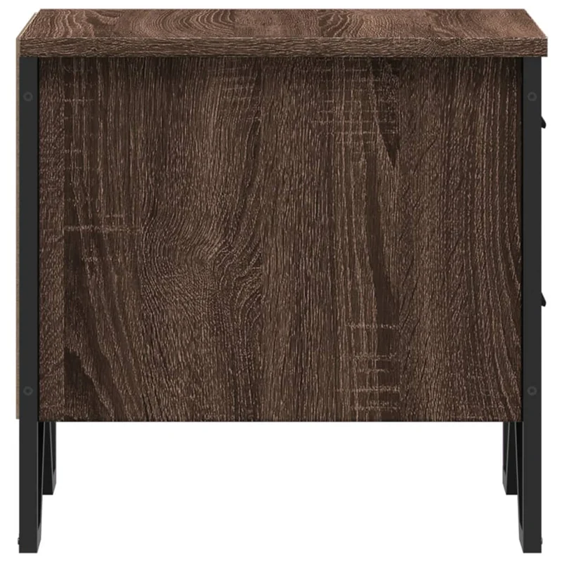 Lot de 2 tables de chevet avec tiroirs 40 x 41 x 40cm bois d'ingénierie marron et métal DEC035856