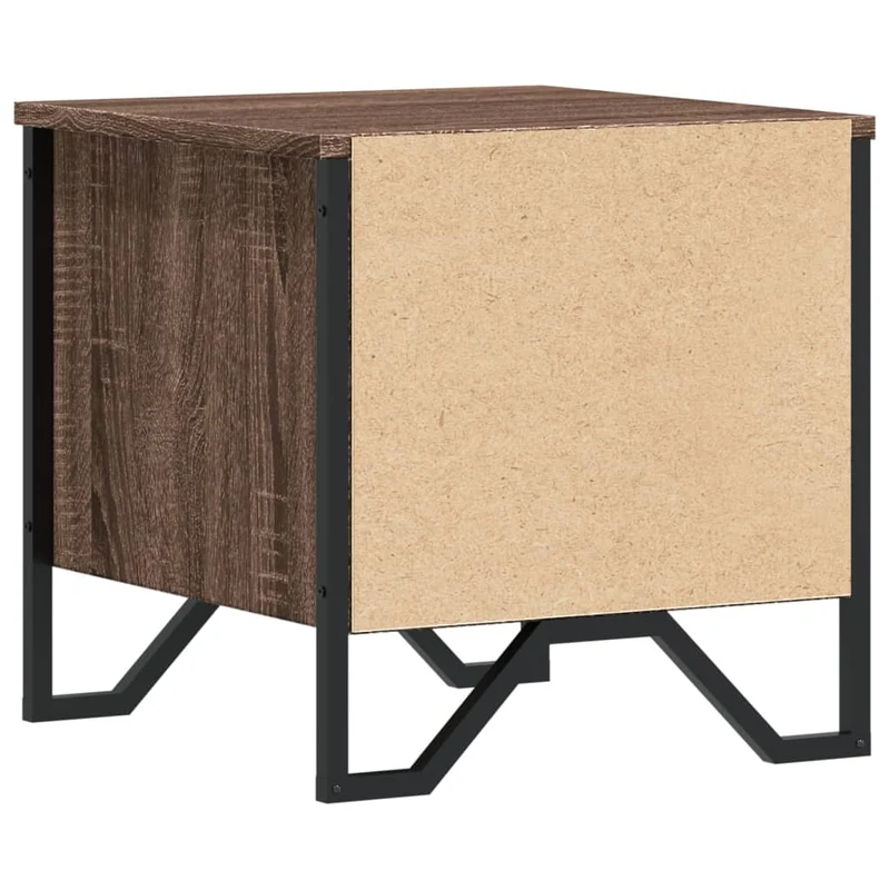 Lot de 2 tables de chevet avec tiroirs 40 x 41 x 40cm bois d'ingénierie marron et métal DEC035856
