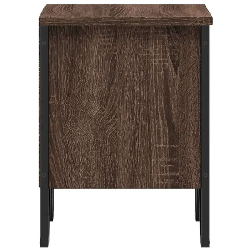 Lot de 2 tables de chevet avec compartiment ouvert 40 x 30 x 40cm bois d'ingénierie marron et fer DEC035834