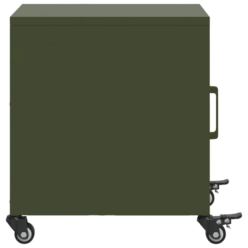 Lot de 2 tables de chevet sur roulettes avec compartiment avec porte 36 x 39 x 43,5 cm acier vert DEC035763