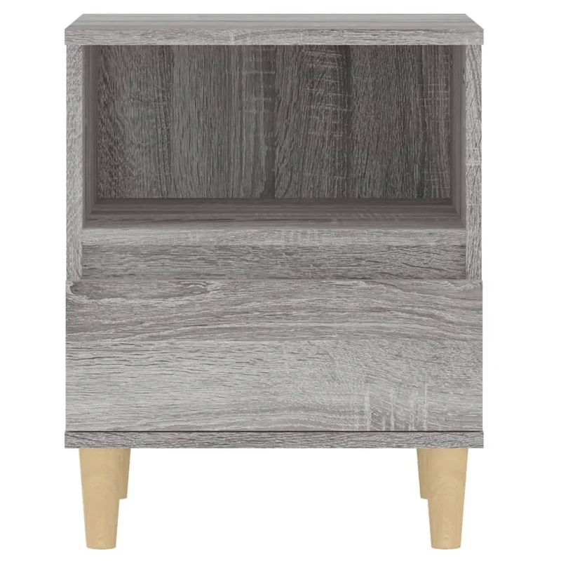 Lot de 2 tables de chevet avec tiroir et compartiment ouvert 40 x 35 x 50 cm bois d'ingénierie gris DEC035691