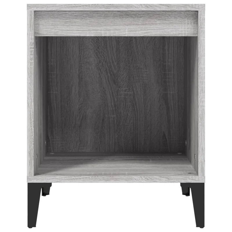 Lot de 2 tables de chevet avec compartiment ouvert 40 x 35 x 50 cm bois d'ingénierie gris et métal DEC035690