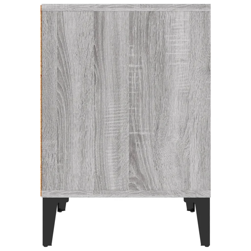 Lot de 2 tables de chevet avec compartiment ouvert 40 x 35 x 50 cm bois d'ingénierie gris et métal DEC035690