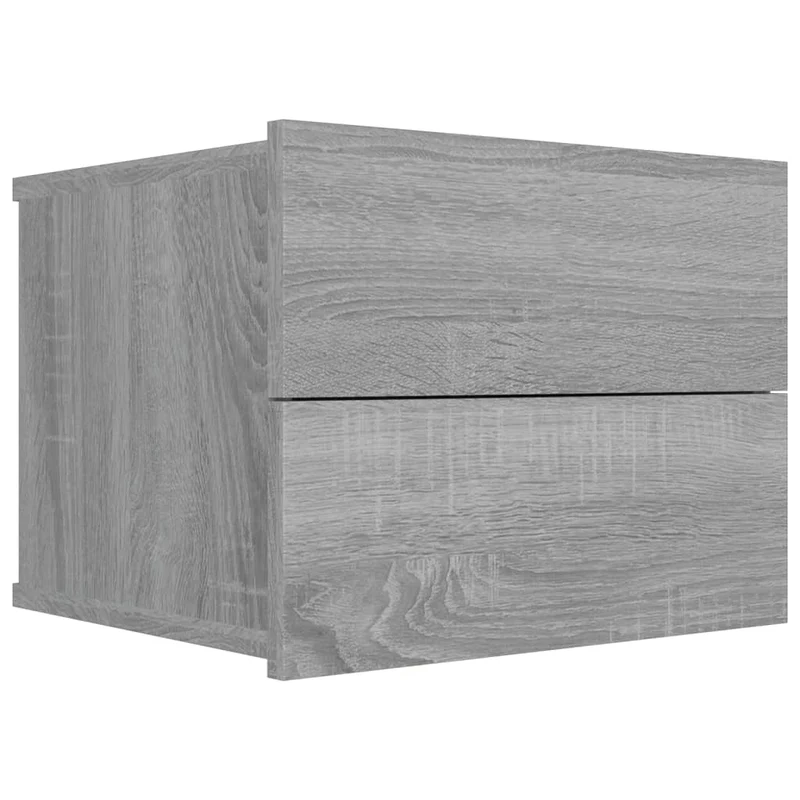 Lot de 2 tables de chevet avec tiroirs 40 x 30 x 30cm bois d'ingénierie gris DEC035659