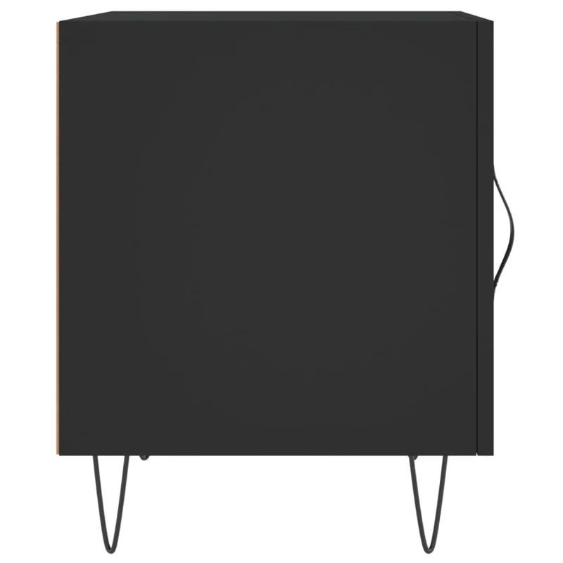 Lot de 2 tables de chevet avec compartiment avec porte 40 x 40 x 50 cm bois d’ingénierie noir DEC035579