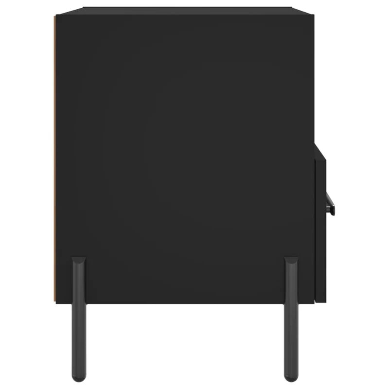 Lot de 2 tables de chevet avec tiroir et compartiment ouvert 40 x 35 x 47,5 cm bois d’ingénierie noir et fer DEC035537