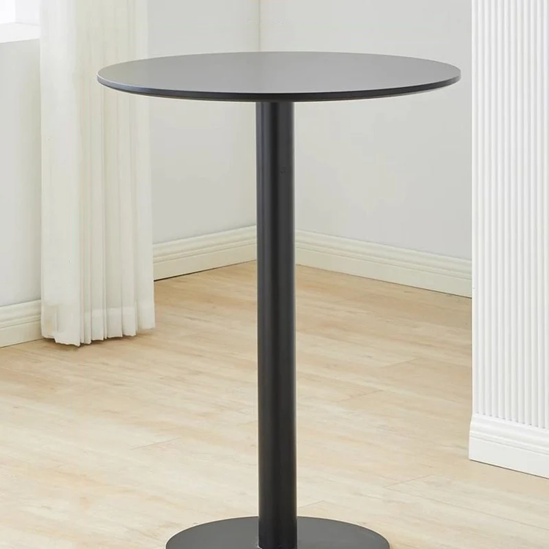 Modern Minimalist Round Cylinder Wood Metal End Table 1-Tier For Living Room