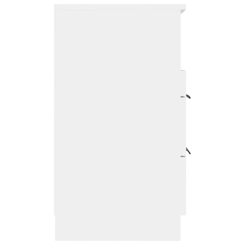 Lot de 2 tables de chevet avec tiroirs et compartiment ouvert 40 x 36 x 65 cm bois d'ingénierie blanc DEC034979