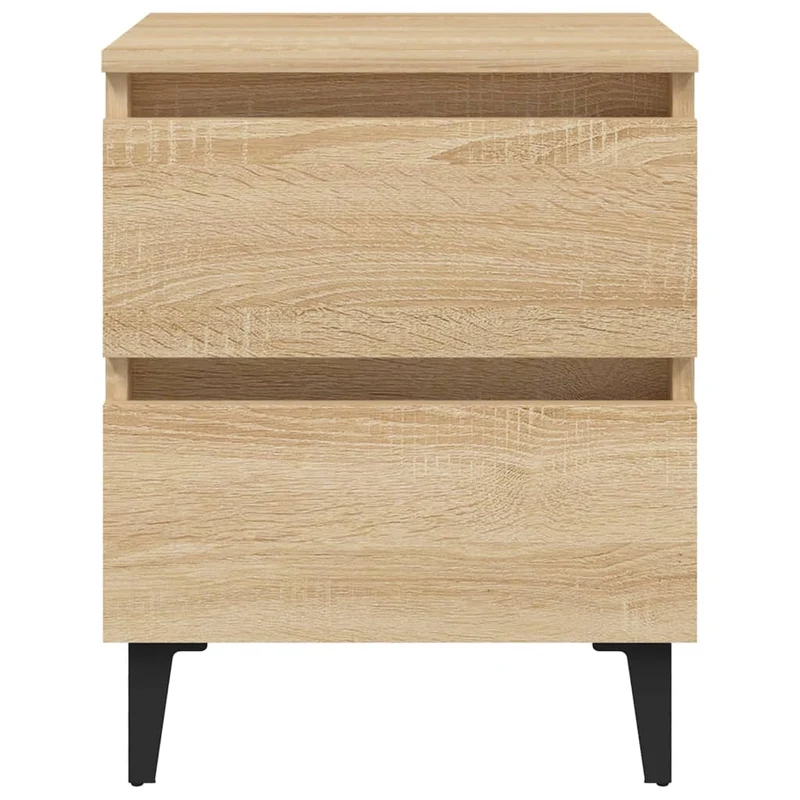 Table de chevet avec deux tiroirs 40 x 35 x 50 cm bois d'ingénierie couleur chêne DEC033834