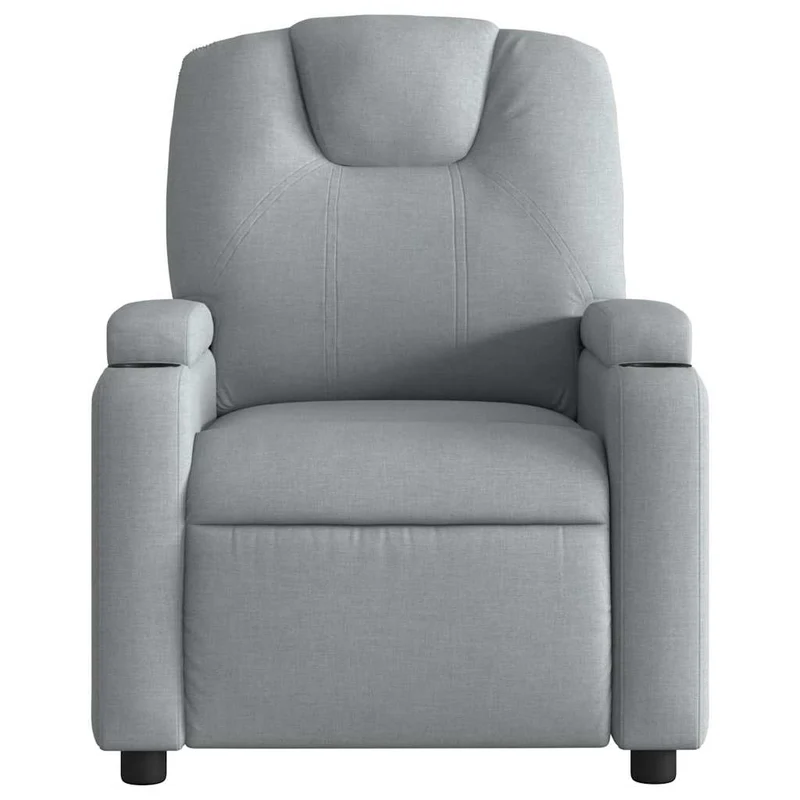 Fauteuil de relaxation TV fonction massage inclinable massage par vibrations par 6 points en tissu gris clair DEC026925