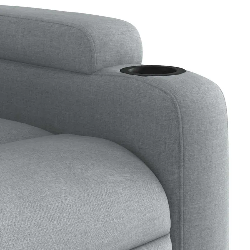 Fauteuil de relaxation TV fonction massage inclinable massage par vibrations par 6 points en tissu gris clair DEC026925