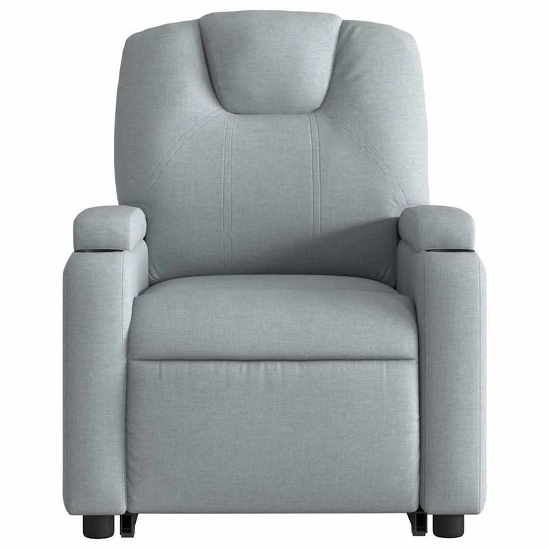 Fauteuil de relaxation TV fonction massage inclinable massage par vibrations par 6 points en tissu gris clair DEC026906