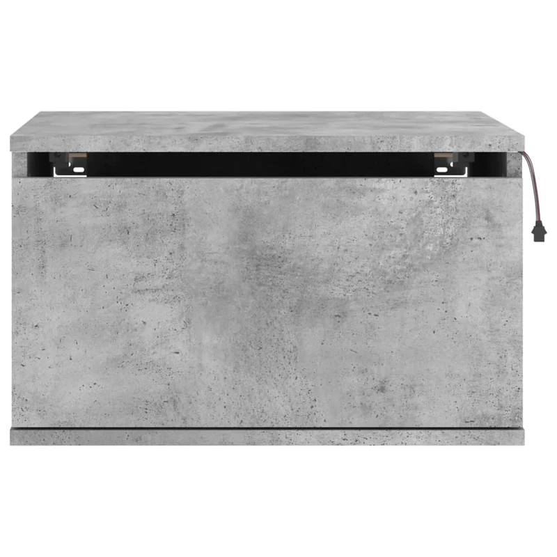 Lot de 2 tables de chevet murales avec lumières LED tiroir en bois d'ingénierie gris DEC036158