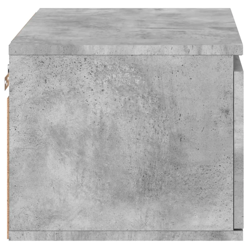 Lot de 2 tables de chevet murales avec lumières LED tiroir en bois d'ingénierie gris DEC036158