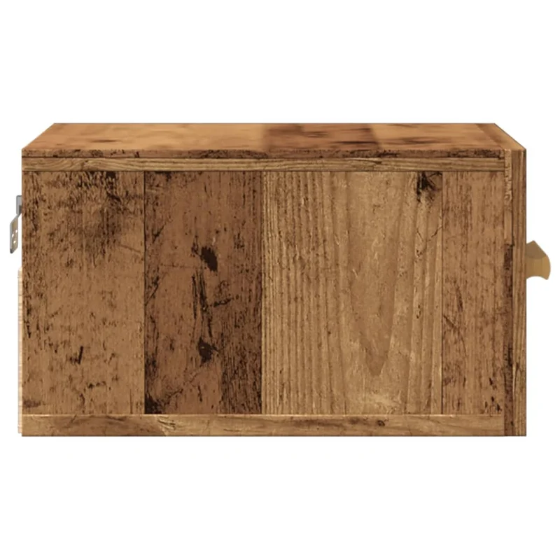 Lot de 2 tables de chevet murales avec tiroir 35 x 35 x 20 cm bois d'ingénierie marron vieilli DEC036119
