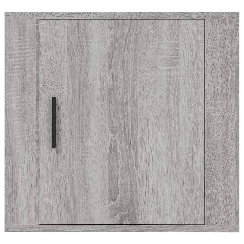 Lot de 2 tables de chevet murales avec compartiment avec porte 50 x 30 x 47 cm bois d'ingénierie gris DEC036115