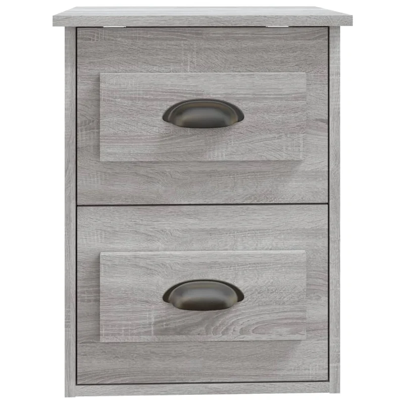 Lot de 2 tables de chevet murales avec tiroirs 41,5 x 36 x 53 cm bois d'ingénierie gris DEC036112
