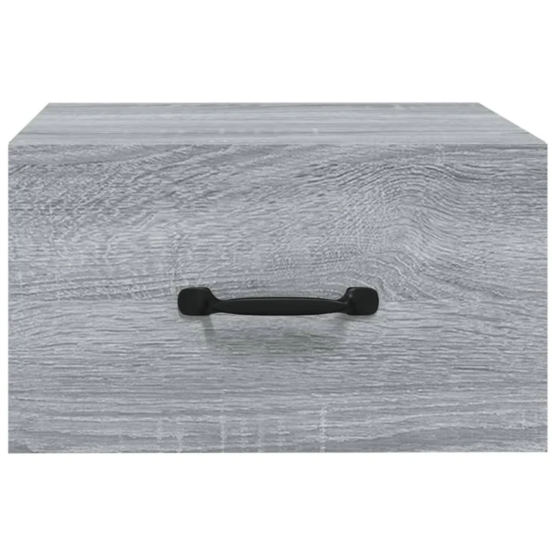 Lot de 2 tables de chevet murales avec tiroir 35 x 35 x 20 cm bois d'ingénierie gris DEC036110