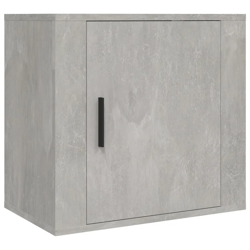 Lot de 2 tables de chevet murales avec compartiment avec porte 50 x 30 x 47 cm bois d'ingénierie gris DEC036087