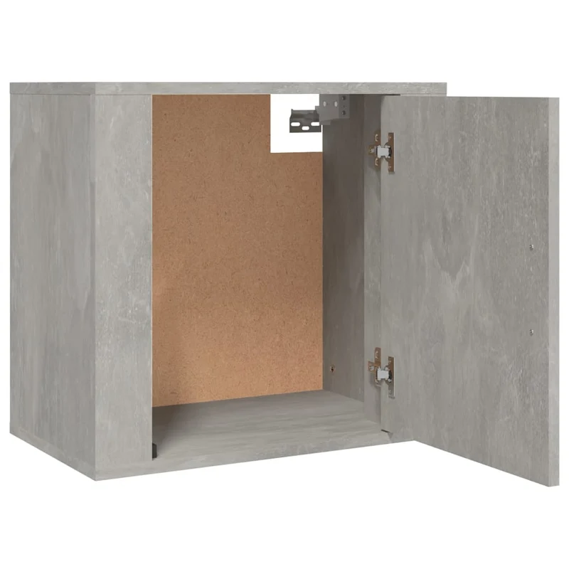 Lot de 2 tables de chevet murales avec compartiment avec porte 50 x 30 x 47 cm bois d'ingénierie gris DEC036087