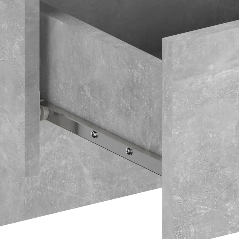 Lot de 2 tables de chevet murales avec tiroir 60 x 40 x 40 cm en bois d'ingénierie gris DEC036077