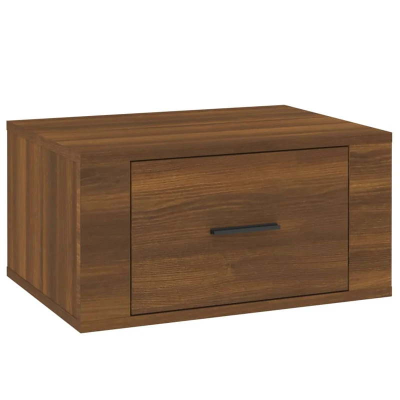 Lot de 2 tables de chevet murales avec tiroir 50 x 36 x 25 cm bois d'ingénierie marron DEC036063
