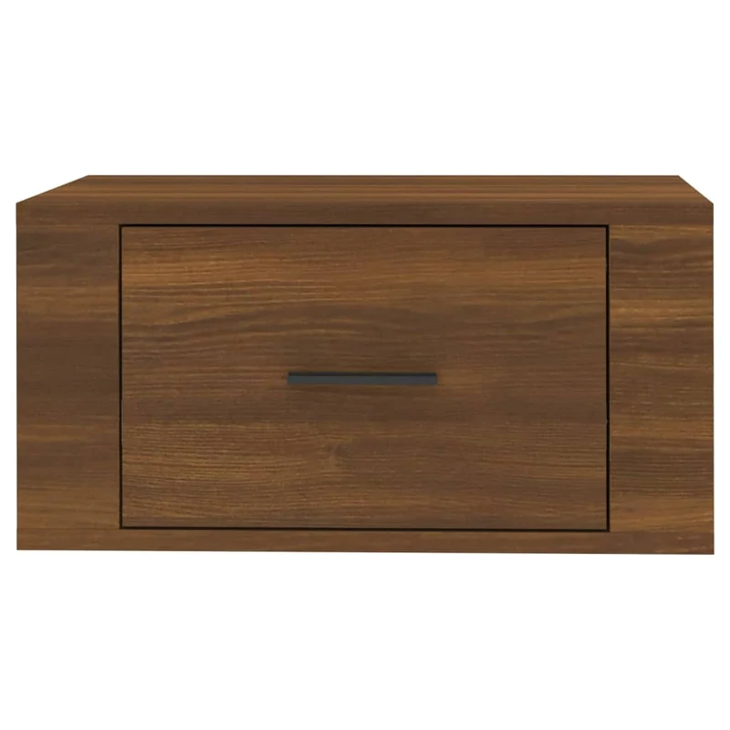 Lot de 2 tables de chevet murales avec tiroir 50 x 36 x 25 cm bois d'ingénierie marron DEC036063