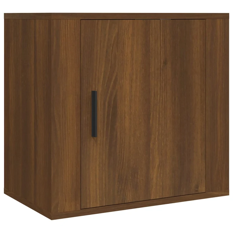 Lot de 2 tables de chevet murales avec compartiment avec porte 50 x 30 x 47 cm bois d'ingénierie marron DEC036062