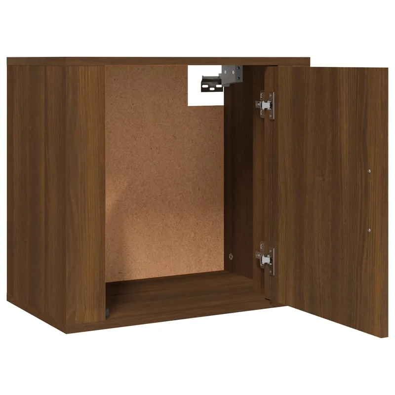 Lot de 2 tables de chevet murales avec compartiment avec porte 50 x 30 x 47 cm bois d'ingénierie marron DEC036062