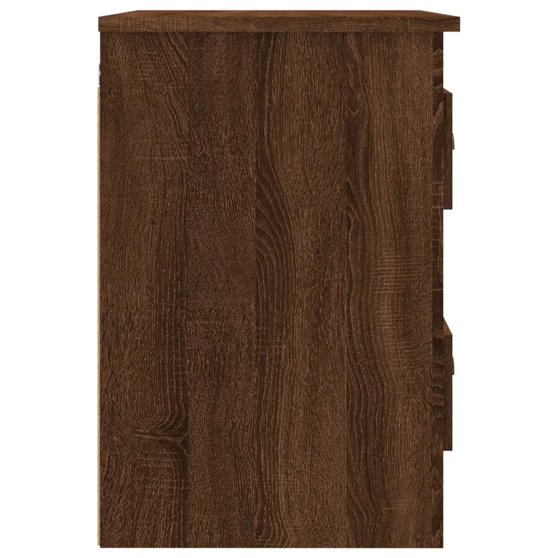 Lot de 2 tables de chevet murales avec deux tiroirs 41,5 x 36 x 53 cm bois d'ingénierie marron DEC036059