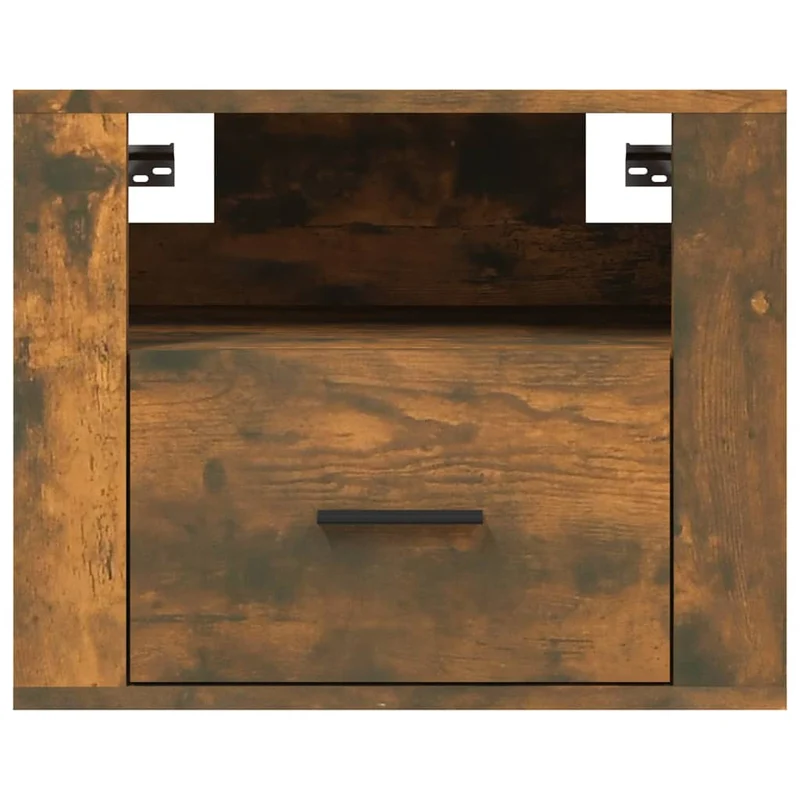 Lot de 2 tables de chevet murales avec tiroir et compartiment ouvert 50 x 36 x 40 cm bois d'ingénierie marron DEC036053
