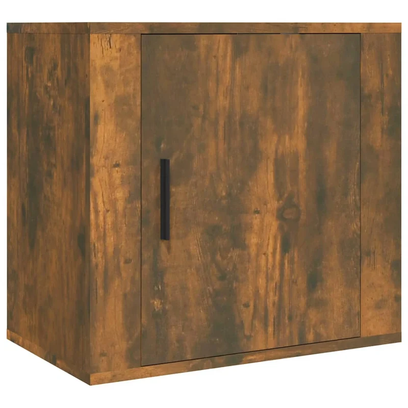 Lot de 2 tables de chevet murales avec compartiment avec porte 50 x 30 x 47 cm bois d'ingénierie marron DEC036051