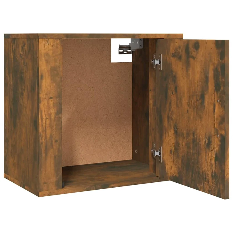Lot de 2 tables de chevet murales avec compartiment avec porte 50 x 30 x 47 cm bois d'ingénierie marron DEC036051
