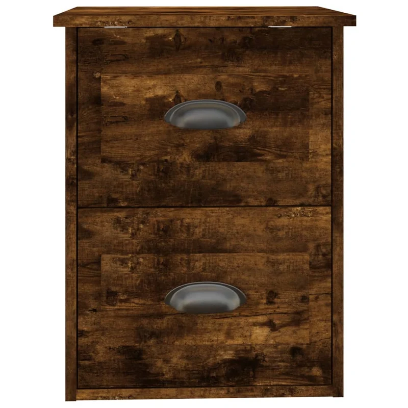 Lot de 2 tables de chevet murales avec tiroirs 41,5 x 36 x 53 cm bois d'ingénierie marron DEC036048