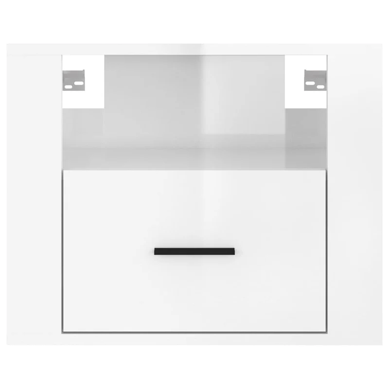Lot de 2 tables de chevet murales avec tiroir et compartiment ouvert 50 x 36 x 40 cm bois d'ingénierie blanc DEC036035