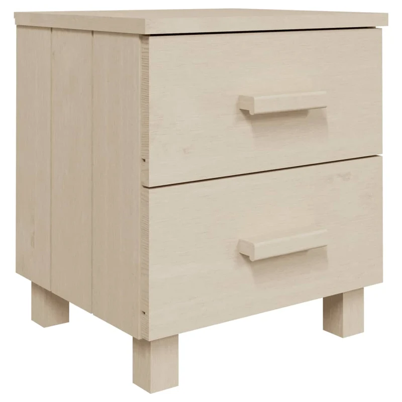 Lot de 2 tables de chevet avec deux tiroirs 40 x 35 x 44,5cm bois de pin massif et MDF DEC036010